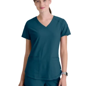 Grey's Anatomy Blusa médica Evolve STRETCH cuello en V para mujer GSST180