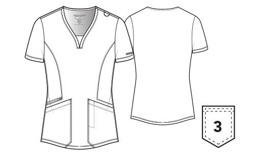 Skechers Slip-ins Blusa Médica Serene con Cuello en V y 3 Bolsillos Para Mujer SKT220 - Imagen 7