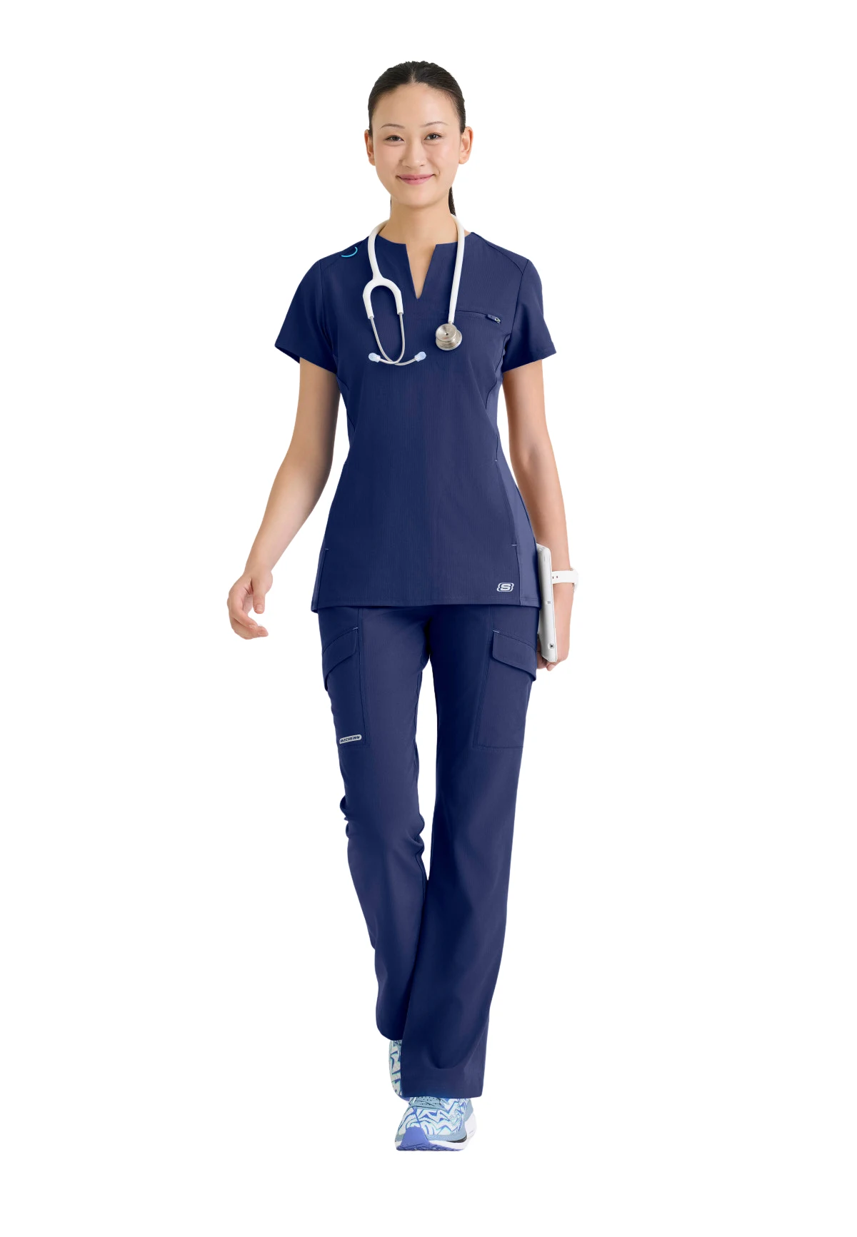 Skechers Reward Blusa médica 3 bolsillos cuello mandarín Para Mujer SKT312 - Imagen 3